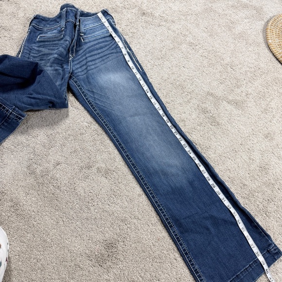 Ariat Denim Women’s Marine Trouser Jeans Wide Leg Mid Rise Stretch Entwined 30 - Picture 14 of 15